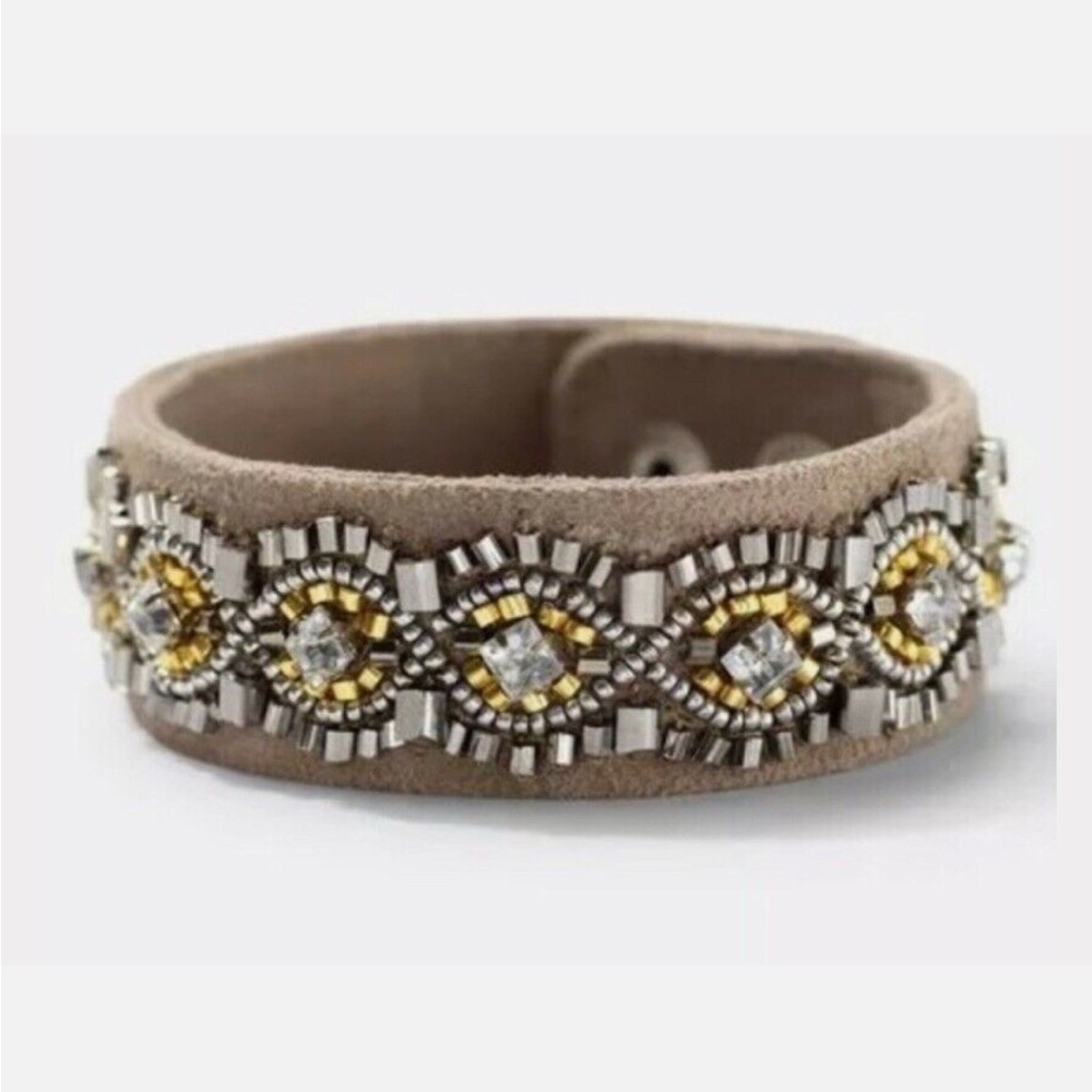 Stella & Dot Faye Embroidered Bracelet with Intricate Beadwork